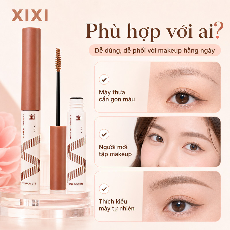 XIXI Mascara Chân Mày 20g, Gel Chải Mày Tự Nhiên, Không Vón, Dễ Dùng Hằng Ngày D693