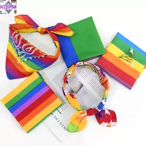 Khăn vuông bỏ túi RTJIFSS, Băng đô lễ hội niềm tự hào cầu vồng, Đồng tính nữ Bandana đầy màu sắc hợp thời trang