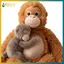 BVY Mama Punch Monkey Đồ chơi nhồi bông sang trọng Hoạt hình mềm Búp bê động vật Trẻ em Quà tặng yêu thích Trang trí phòng ngủ.