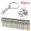 50 Chiếc Nhẫn Chìa Khóa Bạc Đánh Bóng DIY Móc Chìa Khóa Chia Vòng Trang Sức Ngắn Phát Hiện Mới
