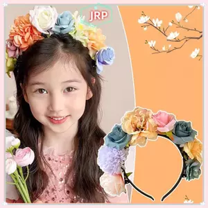 JRP Nhiều Màu Sắc Hoa Vòng Hoa Ngọt Ngào Tóc Hoop Đồ Trang Trí Tóc Trẻ Em Hoa Mô Phỏng Mũ Cô Dâu Vương Miện Cưới JRP