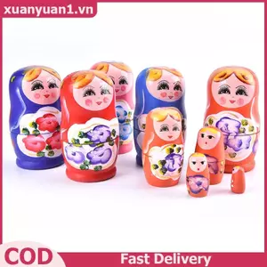 XUAN 5 Cái Mới Lạ Hoạt Hình Cô Gái Bằng Gỗ Nga Làm Tổ Búp Bê Vẽ Tay Matryoshka VN