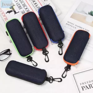 JVSUB Dây Kéo Kính Mắt Cứng Hộp Kính Mát Vải Denim Bảo Vệ Kính Mắt