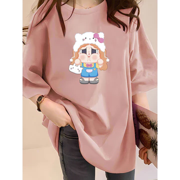 2B130 Áo Thun Nữ Áo Thun Áo Thun Crop Top Đa Năng Bé Gái Lụa Áo nam Và wo