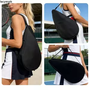 Túi đựng mái chèo tennis LACYES, Túi đeo vai tennis có dây đeo có thể điều chỉnh Oxford, Túi đựng vợt màu đen chống thấm nước bền bỉ
