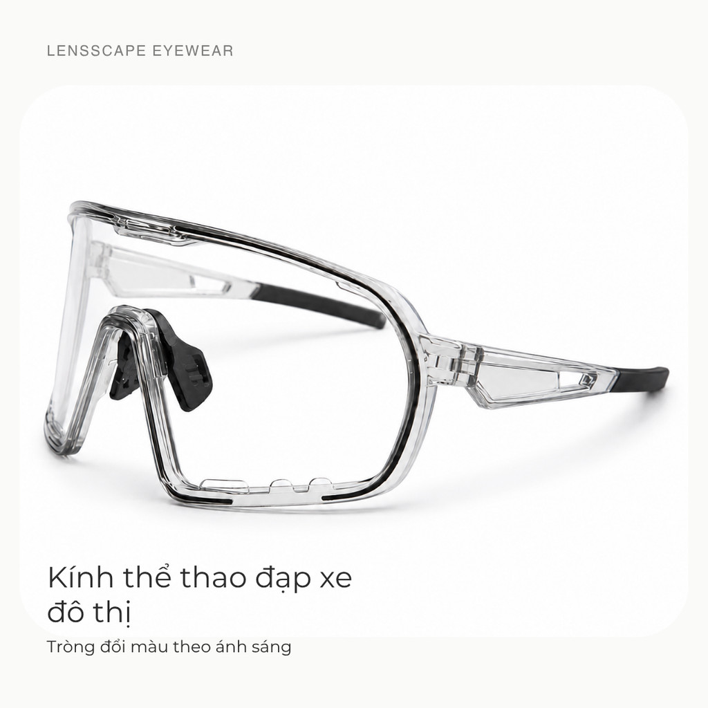 Kính thể thao Photochromic UV400 Chống bụi gió để đi xe đạp và chạy bộ