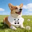 Túi Tròn Nhỏ Vừa Lớn Chó Samoyed Vàng Retriever Yếm Hoạt Hình Dễ Thương Nước Bọt Khăn Khăn Khăn