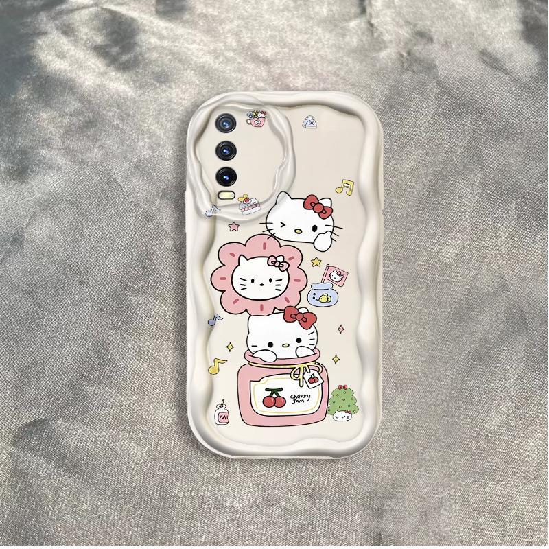 Thích hợp cho VIVO Y20 / Y20i Y20S / Y20A Y20s G / Y20G Y12S / Y12A Y11S V2029 Vỏ kem 3D TPU mềm Vỏ điện thoại chống sốc cho mèo Kitty