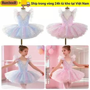 BAMBOOB Ballet Tutu, Đầm dự tiệc Sequin Trẻ em Váy múa ba lê, Trang phục khiêu vũ hiện đại phồng thời trang khiêu vũ