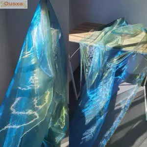Vải Organza OUSXA, Vải Laser Chuyển Đổi Hai Màu 150X100cm, Chất Liệu May Sợi Mềm Ma Thuật Sợi Mercerized Màu Giả Tưởng Vải Hai Tông Màu Trang Trí Tiệc