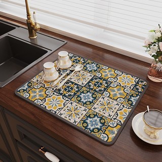 Diatom Bùn Coaster Châu Âu Cổ Điển Hộ Gia Đình Món Ăn Chống bỏng Tấm Cách Nhiệt Nhà Bếp Mặt Bàn Thoát Nước Miếng Lót