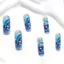 Miếng Làm Móng Tay Ngọt Ngào Dễ Thương Dreamy Ocean Blue Dolphin Dài Đeo Móng Tay (24 Miếng)