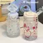 AA 600ml Sao Chai Nước Tumbler Cho Đá Cà Phê Nước ép Trà Nơ Dễ Thương Cốc Nhựa Có Nắp Ống Hút Chai Uống Di Động VN