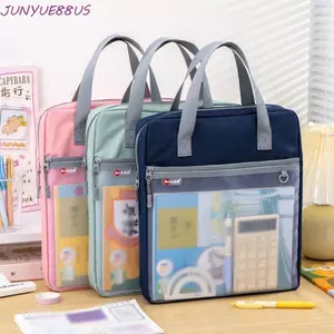 Túi đựng sách JUNYUE88US, Dụng cụ sắp xếp tập tin A4 cầm tay cầm tay, Dây kéo nhẹ Túi lưu trữ nghệ thuật chống bụi dung tích lớn Du lịch