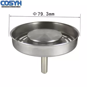 <cosyh>Durable Stainless Steel Sink Drain Stopper with Micro Perforated Strainer Basket