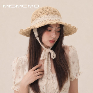 MISMEMO Mũ Rơm Ren Cho Mùa Hè Đi Biển, Che Nắng và Gấp Lại Dễ dàng