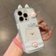 3D DIY Dễ Thương Happy Cặp Đôi Gấu Ốp Lưng Điện Thoại + Gương Đứng Cho iPhone 17 16 15 14 13 12 11 Pro Max 16 15 14 Plus
