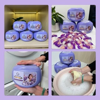 [Combo 2 Hộp] Viên giặt xả TopGia 3in1 hương hoa hồng và lavender, siêu tiết kiệm, lưu hương 72h