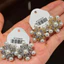 Thời trang mới Zircon Viền Hoa Bông tai thanh lịch sang trọng