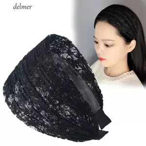 Băng đô rộng DELMER, Dây buộc tóc lưới ren hoa, Mũ đội đầu thanh lịch Mũ nón bên rộng Tiara cho nữ Mẹ