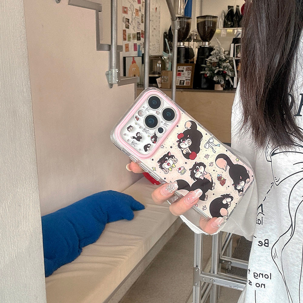 Ốp Lưng Cứng Tương Thích Với iPhone 13 14 14Pro 14ProMax 15 15Pro 15ProMax 16 16Pro 16ProMax 17 17Pro 17ProMax Lucifer Cat Pattern Case