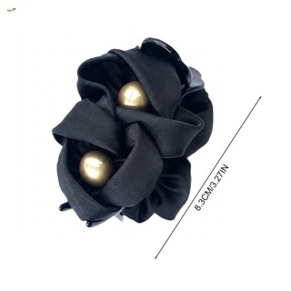 Satin Pearl Bun Kẹp Tóc Đuôi Ngựa Thấp Phụ Kiện Tóc Cho Nữ Bé Gái