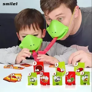 Trò chơi lưỡi vẫy ếch SMILE, Tương tác giữa cha mẹ và con cái với thẻ Ếch với lưỡi thổi, Trò chơi máy tính để bàn hai / bốn người vui nhộn Trò chơi lưỡi thằn lằn Đồ chơi trẻ em