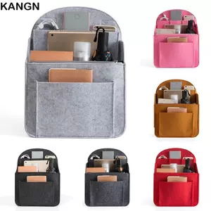 KANGN Ba Lô Chèn Túi Nhỏ, Túi Du Lịch Nội Thất Di Động Nữ, Dụng Cụ Trang Điểm Chia Túi Đeo Vai Túi Đựng Mỹ Phẩm Nỉ Chèn Túi