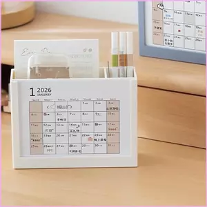 Cinna 2026 Để Bàn Lịch Hàng Tháng Với Cốc Đựng Bút Nhựa Bàn Đa Năng Sắp Xếp