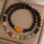 Vòng tay nhiều lớp hai lớp dành cho nữ - Garnet tự nhiên + Mã não vàng + Tourmaline đầy màu sắc - Trang phục hàng ngày may mắn sang trọng