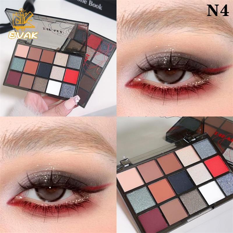 Bảng phấn mắt xanh 15 màu Alittlesetrtu với lớp hoàn thiện lấp lánh & mờ VN
