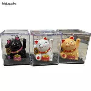 Bigapple 1 / 4PCLuy Cat chạy bằng năng lượng mặt trời vẫy tay Beoning Swinging gật đầu cho văn phòng tại nhà Trang trí ô tô Đồ trang trí máy tính để bàn mang Lu Wealth RDG