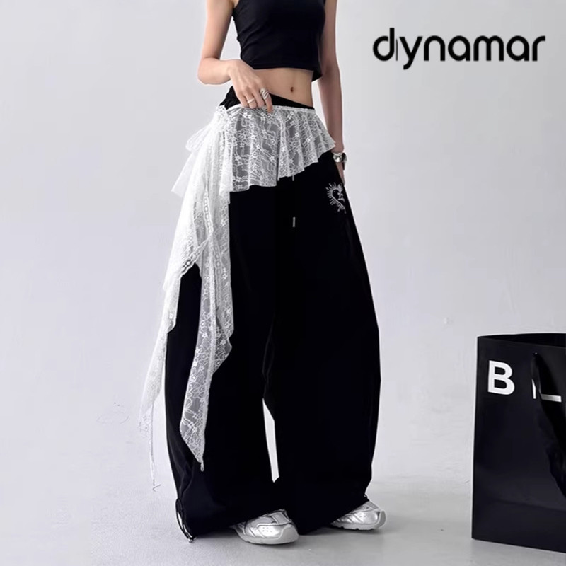 【dynamar】Chân váy dáng bất đối xứng với viền ren và tua rua, có dây buộc, hoàn hảo cho khiêu vũ và mặc hàng ngày.