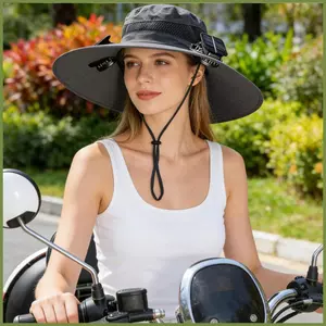 Mũ Quạt Năng Lượng Mặt Trời Chống Thấm Nước Vành Rộng Làm Mát Bánh Có Thể Gập Lại Mũ Chống Nắng Có Quạt Dành Cho Nam Nữ Đi Biển Cắm Trại Câu Cá kouvn