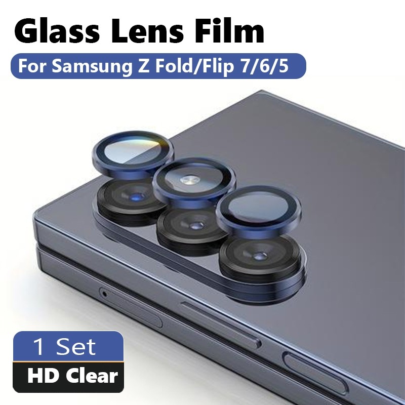 Dành Cho Samsung Galaxy Z Fold 6 Điện Thoại Mặt Sau Camera Bảo Vệ Cho Samsung Galaxy Z Fold6 ZFold6 Hợp Kim Nhôm Ống Kính Máy Ảnh Vòng Nắp Kính Cường Lực Ống Kính