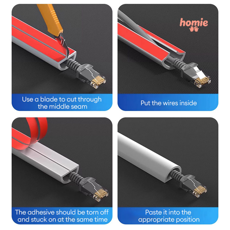 ✨Homie✨Ống che dây điện bằng PVC tự dính, gắn nổi, có thể cắt được,dùng trong trang trí nhà cửa.