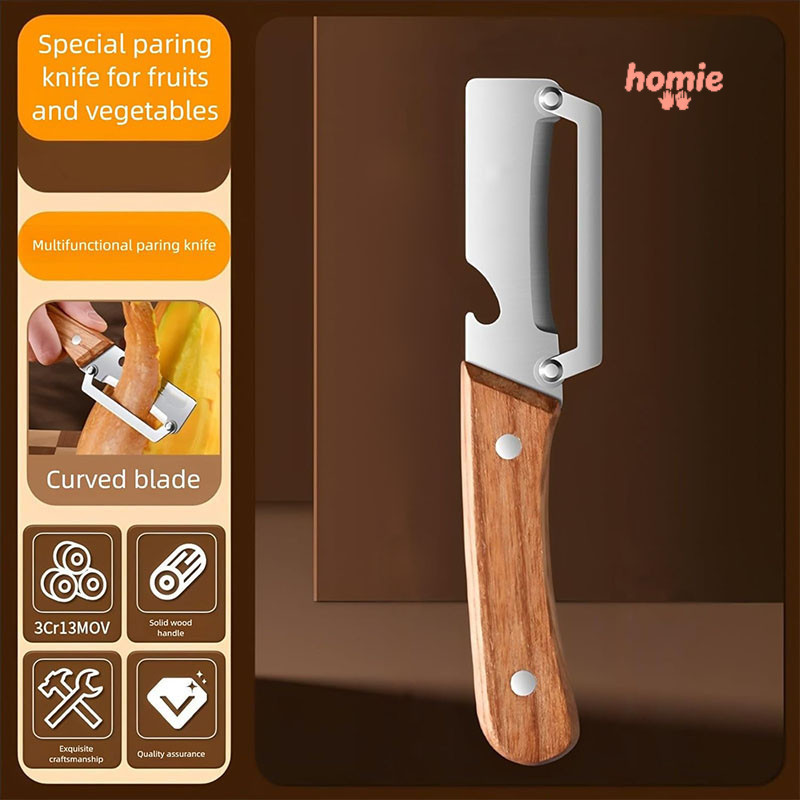 ✨Homie✨Tay cầm bằng gỗ rắn Máy gọt rau củ quả đa chức năng Sáp bầu Khoai tây nhà bếp