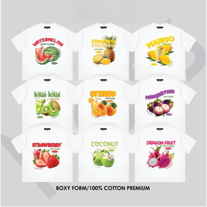 （Giao hàng 24h）Angela ÁO THUN BOXY TRÁI CÂY MÙA HÈ - ÁO THUN BOXY ĐI BIỂN - COTTON 100% 220GSM