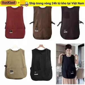 Tạp dề tay SUNKISSD, Tạp dề chống bẩn thoáng khí chống bẩn, Áo Vest Nylon chống thấm nước đa năng đơn giản Phong cách quán cà phê Phụ kiện quần áo đồng phục nhà cà phê