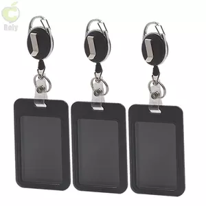 Bộ thẻ giấy phép làm việc ROLY, Móc khóa đính kèm Dây đựng thẻ có thể thu vào, Kẹp cuộn Carabiner chất lượng cao Vỏ cứng Bảo vệ Photocard Giá đỡ văn phòng