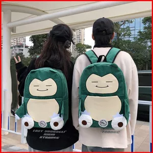 GC2 Pokemon Snorlax Sang Trọng Ba Lô Cặp Đôi Túi Dung Tích Lớn Ba Lô Sinh Viên Đại Học Nữ Hoạt Hình Dễ Thương Túi Đi Học