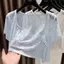 Áo len Cardigan bên ngoài chống nắng ren phù hợp với váy Sling Khăn choàng lưới ngắn tay Áo mỏng