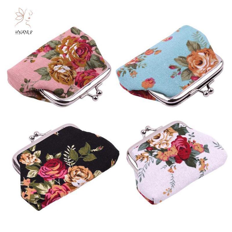 HNKMP 1 Chiếc Hoa Hồng Thanh Lịch Mới Canvas Mini Ví Đựng Tiền Xu Zero, lady Zero Ví Và Túi Đựng Tiền Xu Bé Gái Phụ Nữ Thay Đổi Ví.