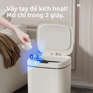 Thùng rác cảm biến nắp mở tự động dung tích lớn cho vệ sinh