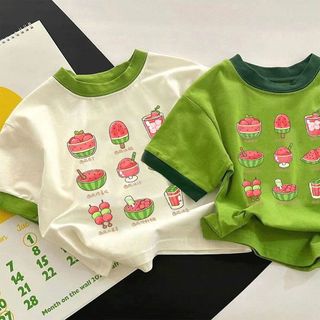 Áo thun Cotton ngắn tay mùa hè Áo thun trẻ em bé gái Quần áo hoạt hình