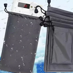 Túi lưu trữ dây rút PYCOU, Túi chống bụi di động bền nhẹ, đóng cửa chống bụi màu đen mềm chống bụi cho kính râm