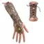AqToCna Gothic Steampunk Ren Cuff Găng Tay Không Ngón Tay Ấm Cánh Tay Vòng Tay Vàng AqToCna