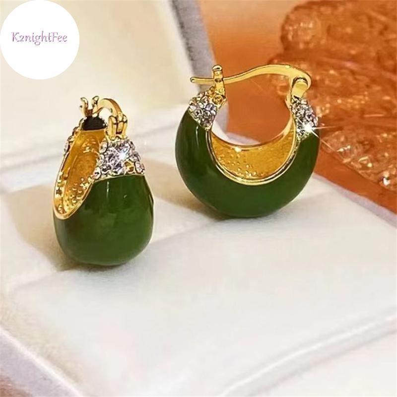 K2nightFee 1 Cặp Bông Tai Zircon Dầu Nhỏ Giọt Xanh Hợp Thời Trang Hàn Quốc Dành Cho Nữ Đơn Giản Không Đều Hình Học Tòn Ten Bông Tai Đảng Trang Sức Cá Tính VN
