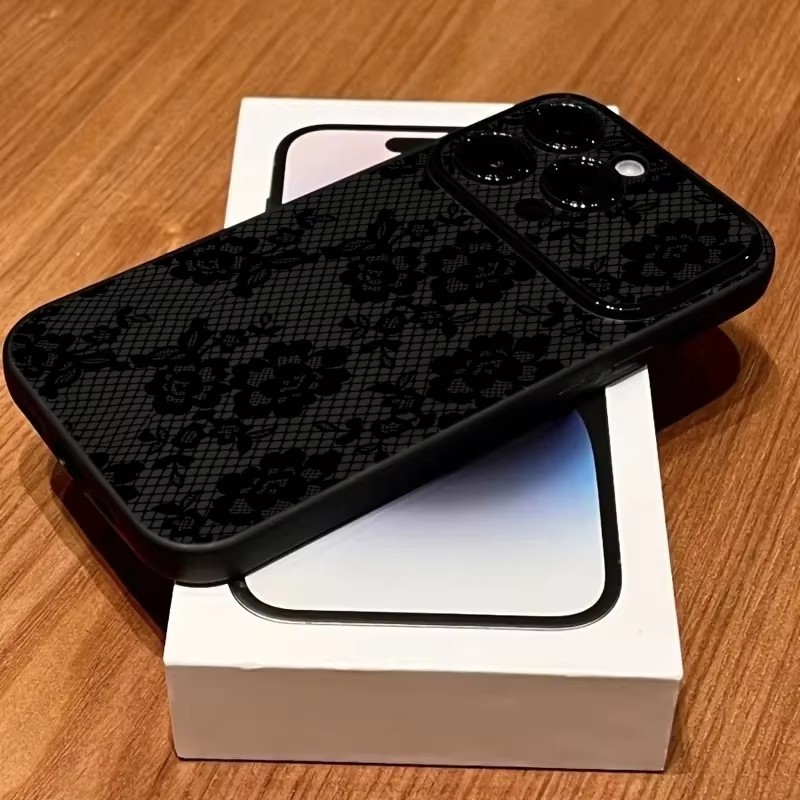 Chi Tiết Ren Hoa Ốp Lưng Điện Thoại iPhone 17 16 15 14 13 12 11 Pro Max XS X XR 16 15Plus Vỏ Silicon Mềm Chống Sốc