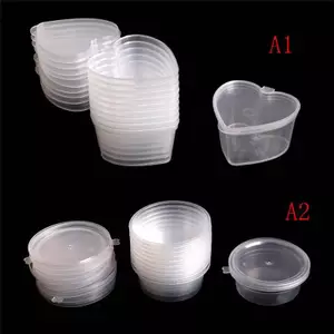 MỚI 10 Cái / lốc Nhựa Màu Nhựa Trong Suốt Hộp Đựng Keo Putty Bọt Bóng Hộp Bảo Quản Slime Lưu Trữ SKY
